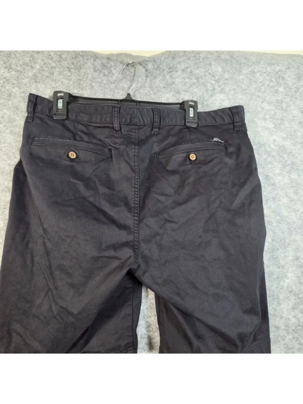 Tommy Bahama Chino Shorts Black Flat Front Casual Classic Fit 36